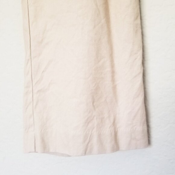 J Jill Linen Stretch Straight-Leg Cropped Trousers Pants Size 14 Flax Beige Tan - Picture 10 of 14